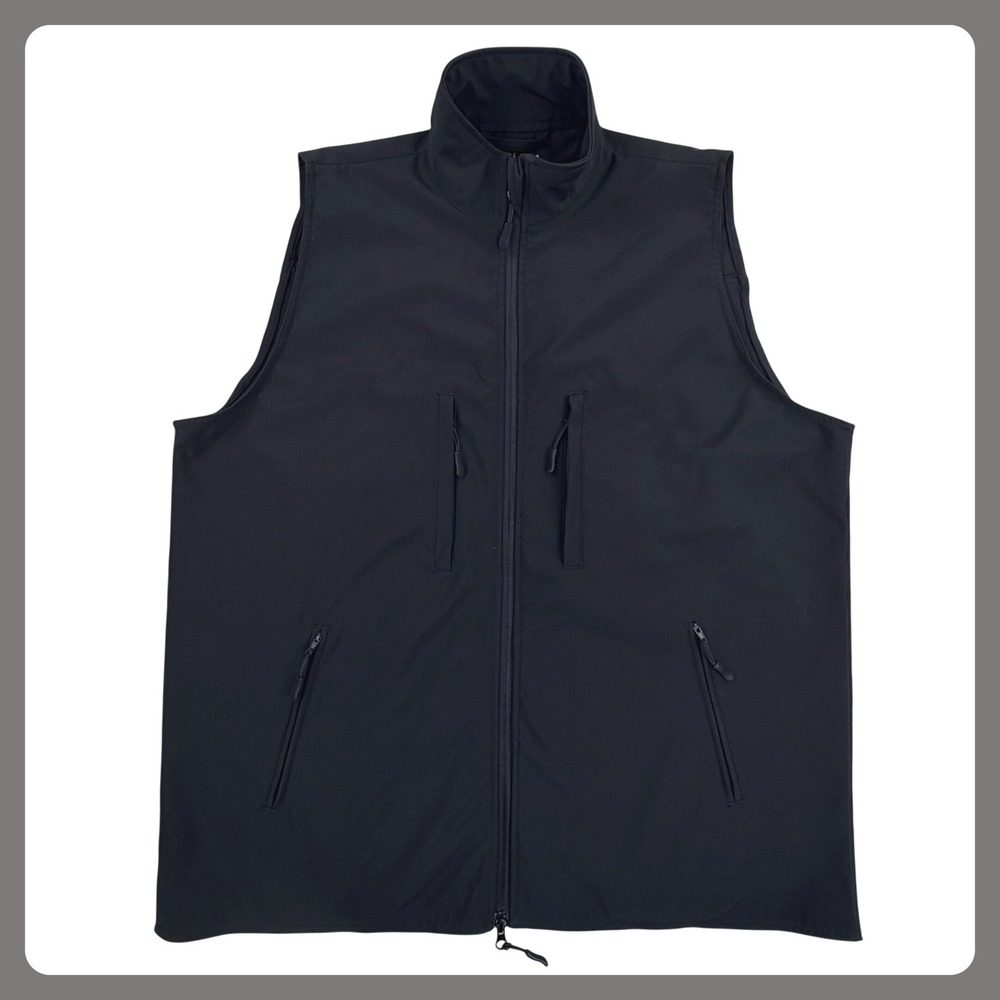 Rothco Military Tactical Soft Shell Vest Men XL Black Utility Workwear Full Zip